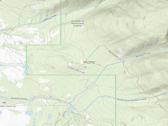 USGS topographic map of USFS dispersed camp — MT #745