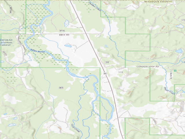 USGS topographic map of USFS dispersed camp — MT #747