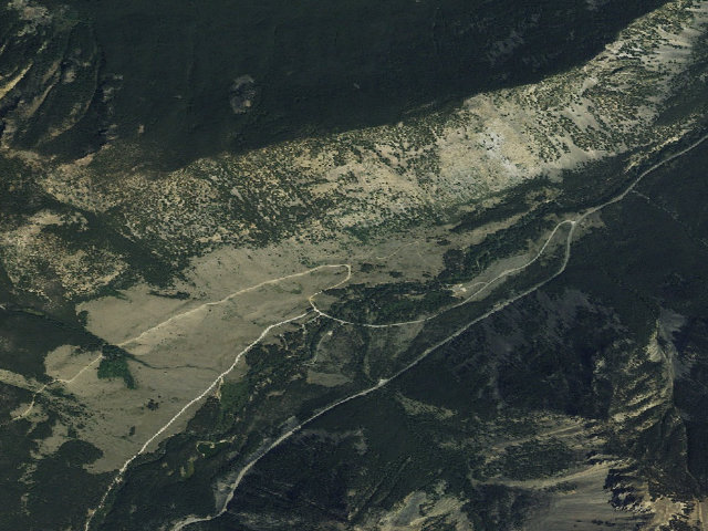 Aerial image of USFS dispersed camp — MT #748