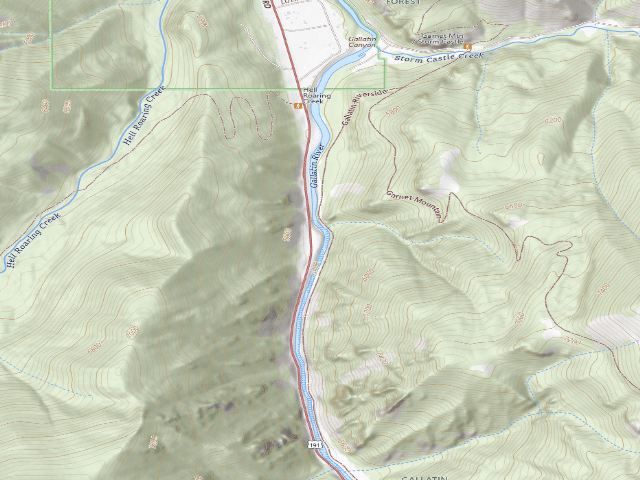 USGS topographic map of USFS dispersed camp — MT #749