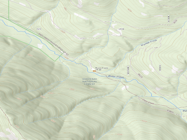 USGS topographic map of USFS dispersed camp — MT #751