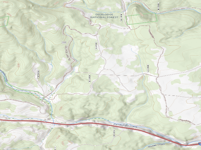 USGS topographic map of USFS dispersed camp — MT #755