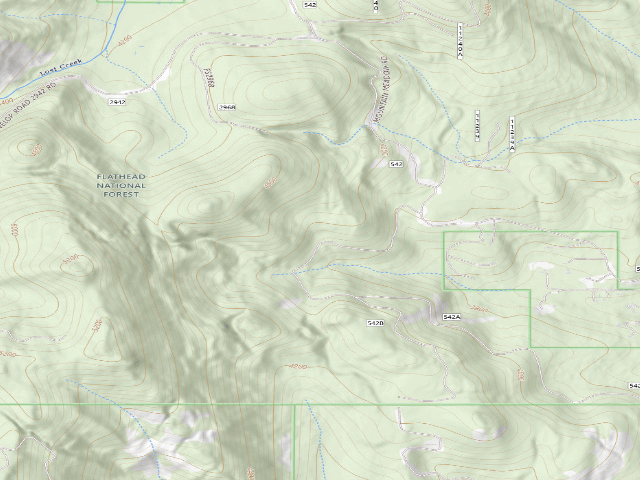 USGS topographic map of USFS dispersed camp — MT #756