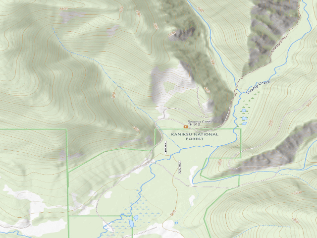 USGS topographic map of USFS dispersed camp — MT #757