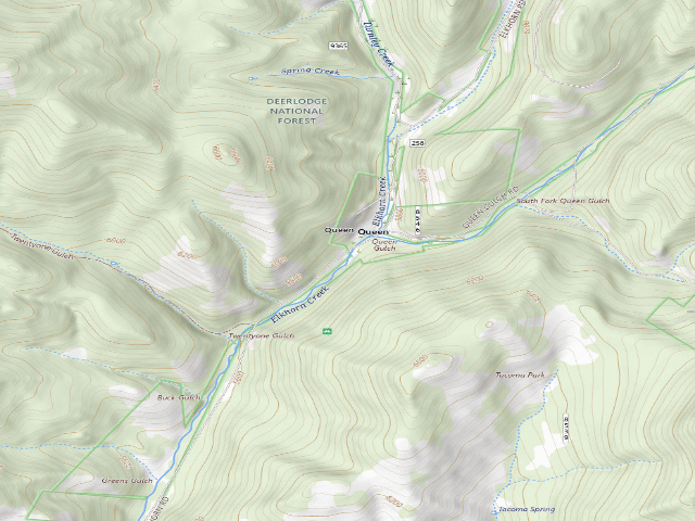 USGS topographic map of USFS dispersed camp — MT #758