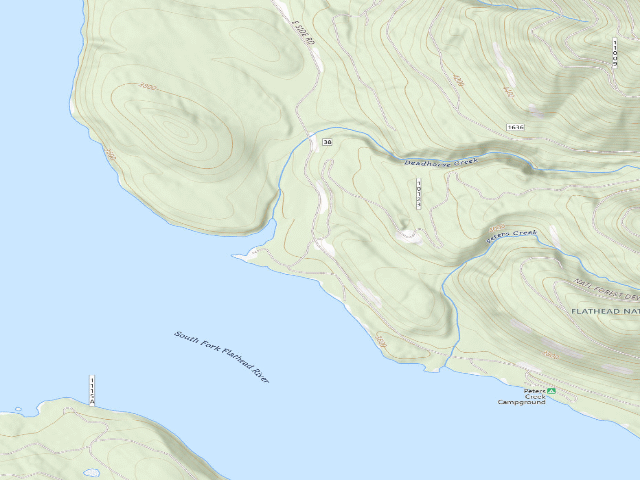 USGS topographic map of USFS dispersed camp — MT #759