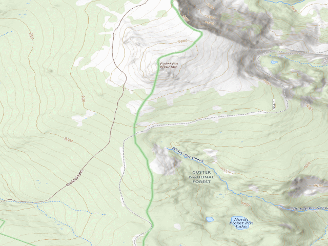 USGS topographic map of USFS dispersed camp — MT #76