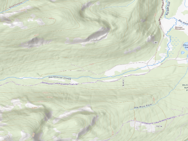 USGS topographic map of USFS dispersed camp — MT #760