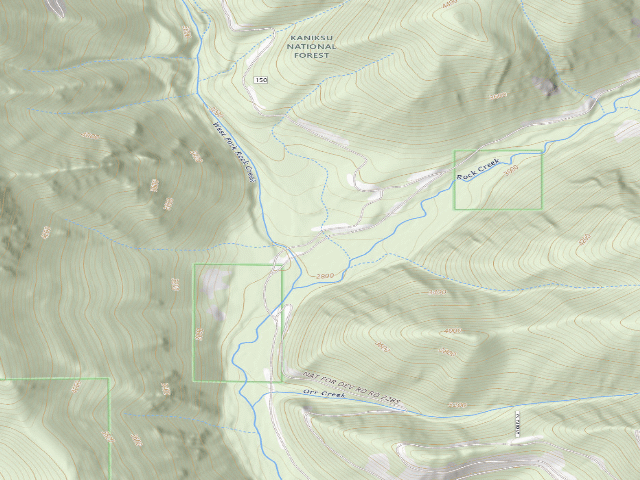 USGS topographic map of USFS dispersed camp — MT #761