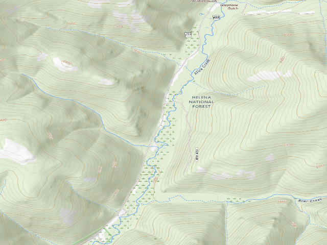 USGS topographic map of USFS dispersed camp — MT #767