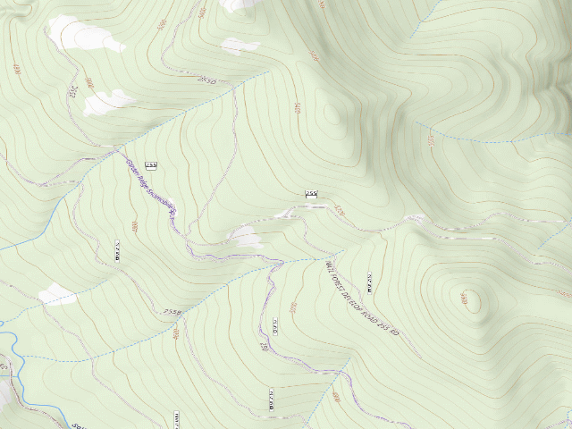 USGS topographic map of USFS dispersed camp — MT #768