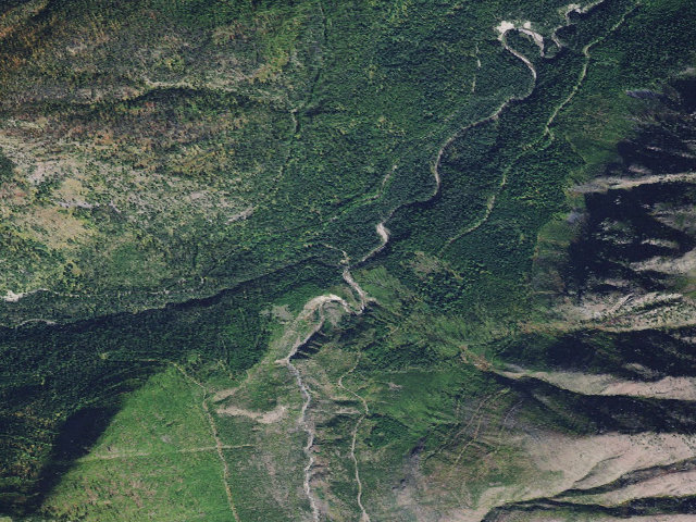 Aerial image of USFS dispersed camp — MT #77