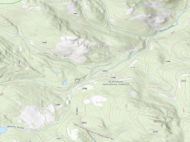USGS topographic map of USFS dispersed camp — MT #771