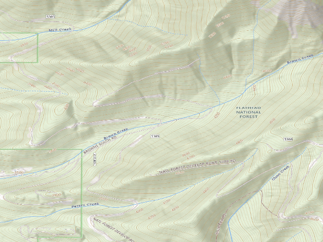 USGS topographic map of USFS dispersed camp — MT #772