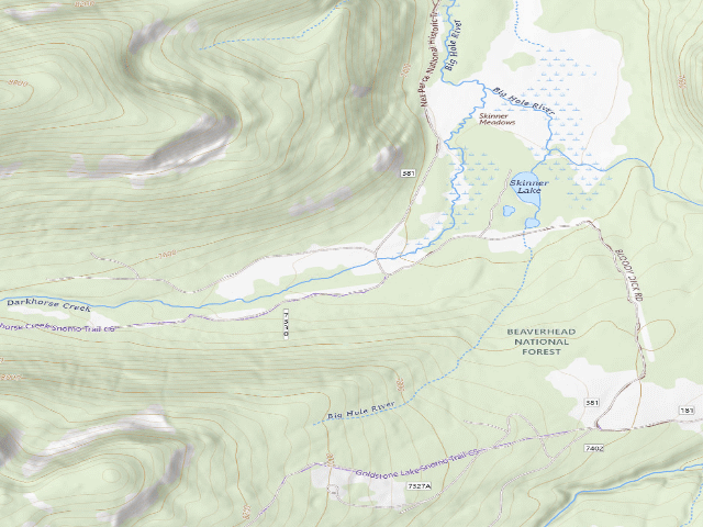 USGS topographic map of USFS dispersed camp — MT #775