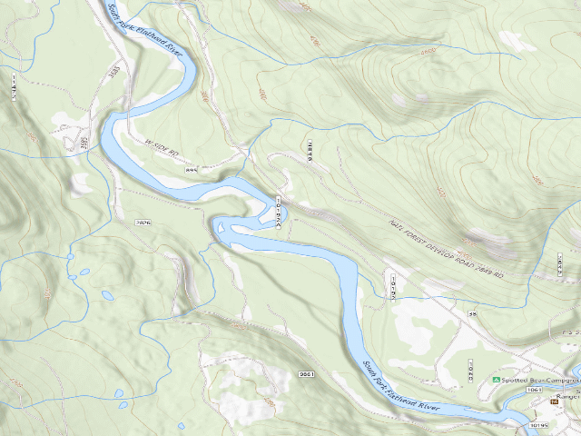 USGS topographic map of USFS dispersed camp — MT #778