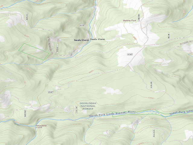 USGS topographic map of USFS dispersed camp — MT #78