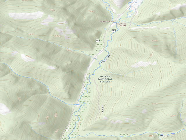 USGS topographic map of USFS dispersed camp — MT #781