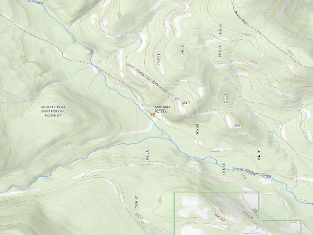 USGS topographic map of USFS dispersed camp — MT #783