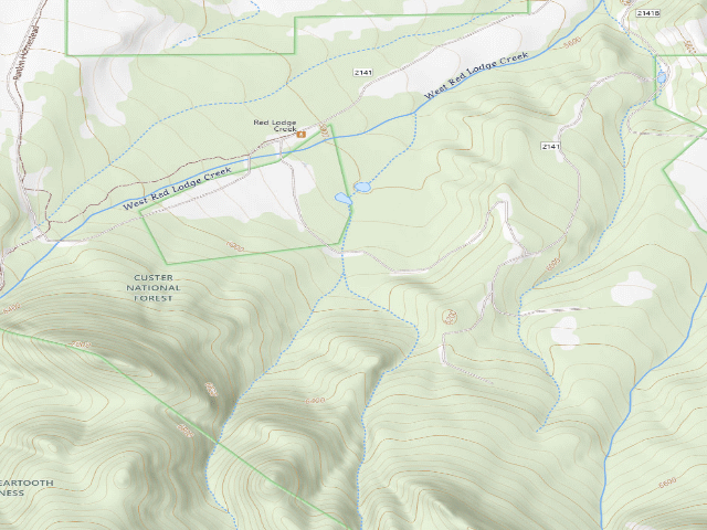 USGS topographic map of USFS dispersed camp — MT #785