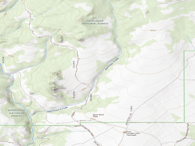 USGS topographic map of USFS dispersed camp — MT #788