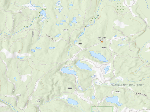 USGS topographic map of USFS dispersed camp — MT #797