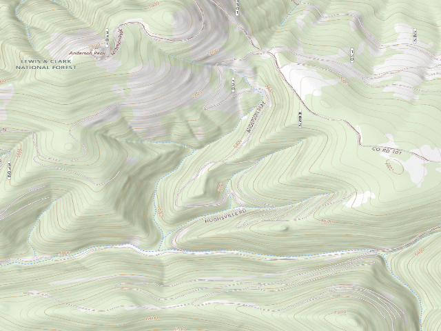 USGS topographic map of USFS dispersed camp — MT #798