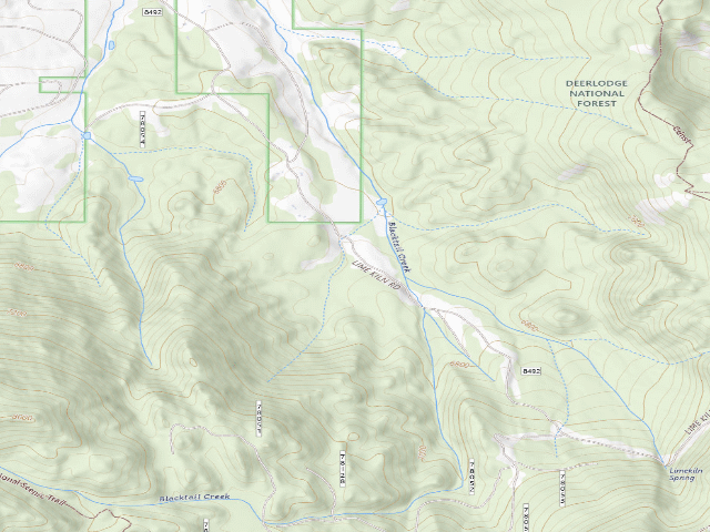 USGS topographic map of USFS dispersed camp — MT #8