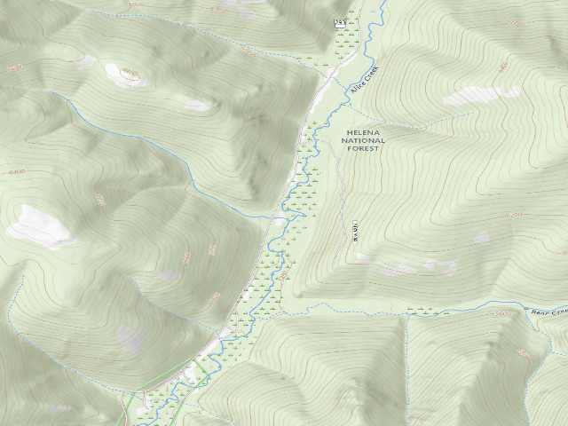 USGS topographic map of USFS dispersed camp — MT #800
