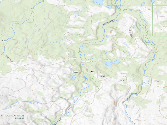 USGS topographic map of USFS dispersed camp — MT #801