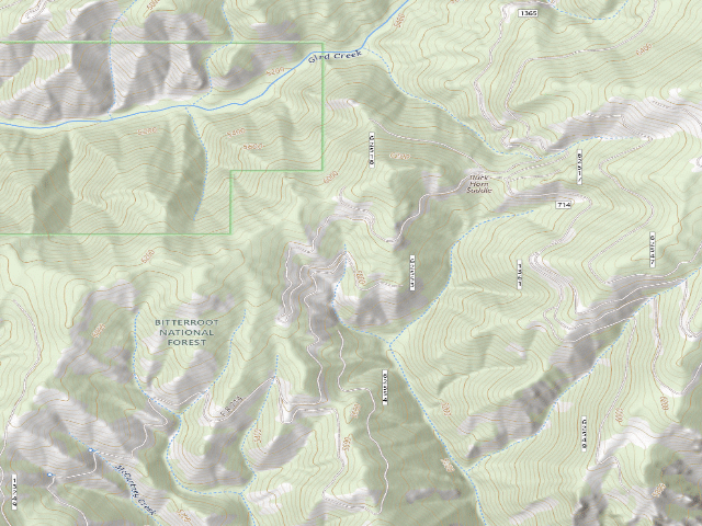 USGS topographic map of USFS dispersed camp — MT #804