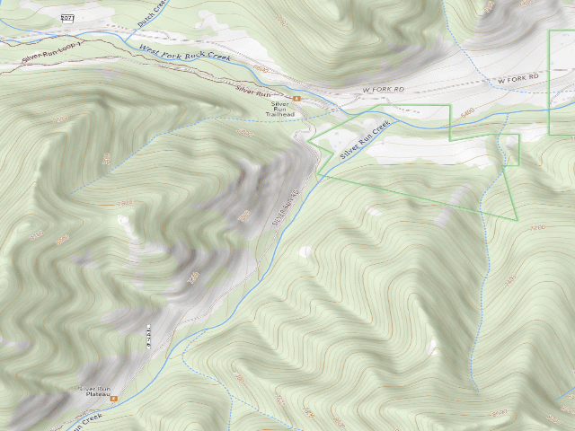 USGS topographic map of USFS dispersed camp — MT #805