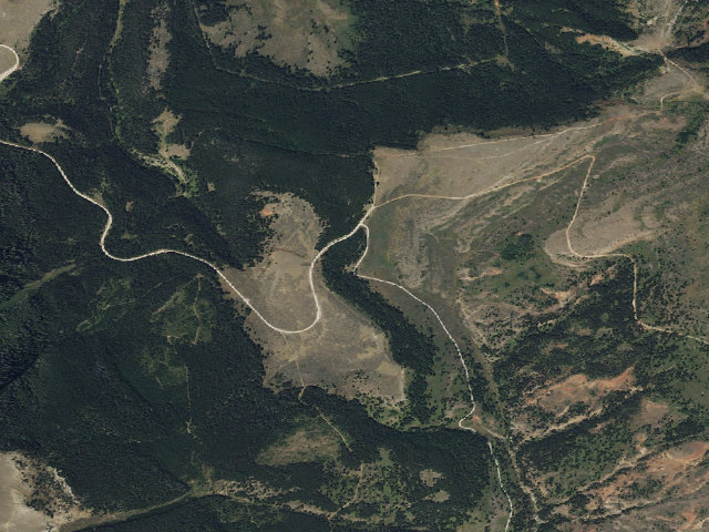 Aerial image of USFS dispersed camp — MT #808