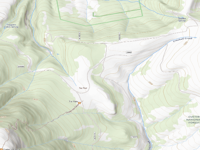 USGS topographic map of USFS dispersed camp — MT #808
