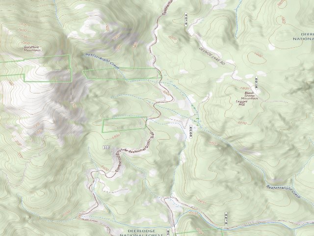 USGS topographic map of USFS dispersed camp — MT #809