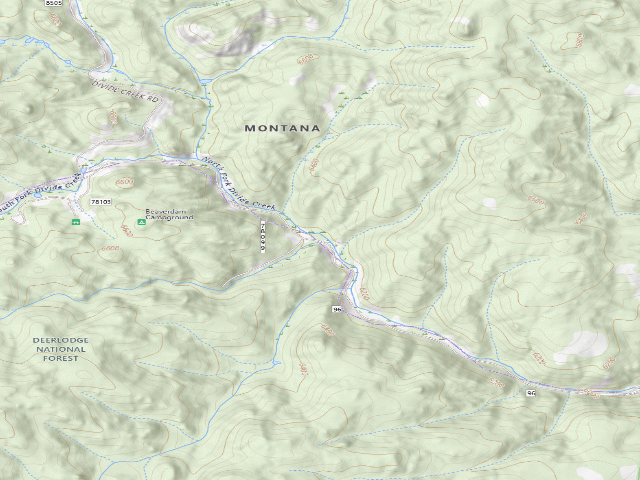 USGS topographic map of USFS dispersed camp — MT #812