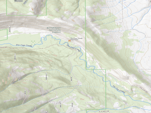 USGS topographic map of USFS dispersed camp — MT #813