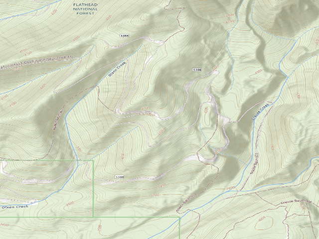 USGS topographic map of USFS dispersed camp — MT #818