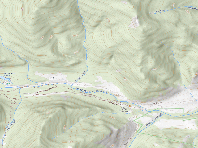 USGS topographic map of USFS dispersed camp — MT #819