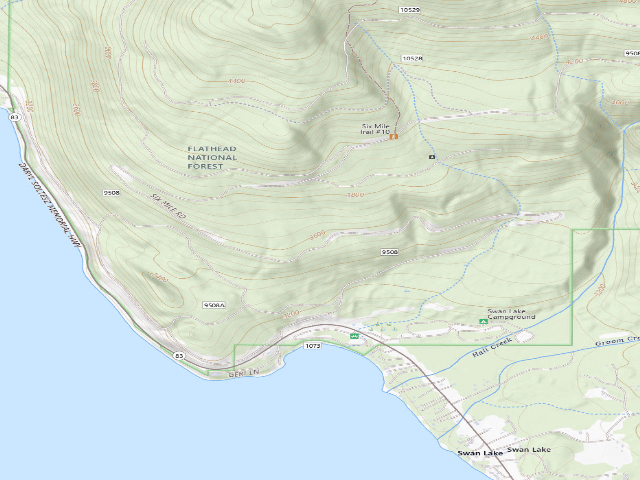 USGS topographic map of USFS dispersed camp — MT #82