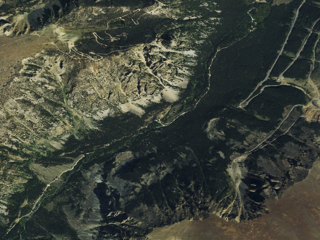 Aerial image of USFS dispersed camp — MT #822
