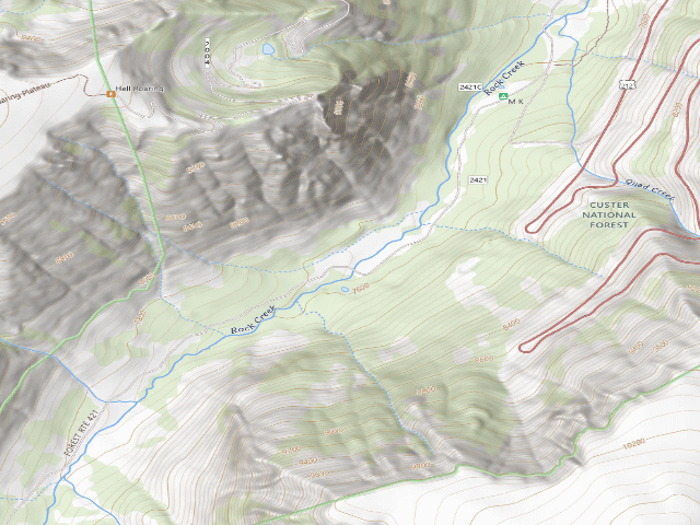 USGS topographic map of USFS dispersed camp — MT #822