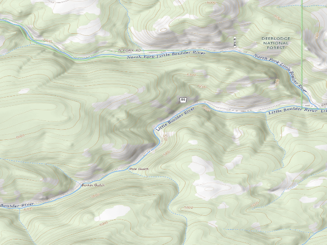 USGS topographic map of USFS dispersed camp — MT #826