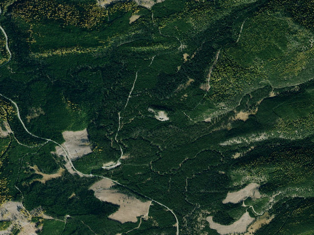 Aerial image of USFS dispersed camp — MT #827