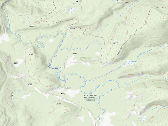 USGS topographic map of USFS dispersed camp — MT #827