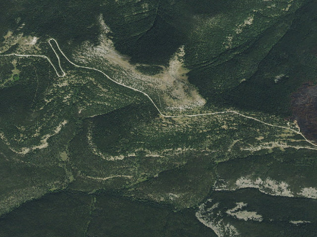 Aerial image of USFS dispersed camp — MT #828