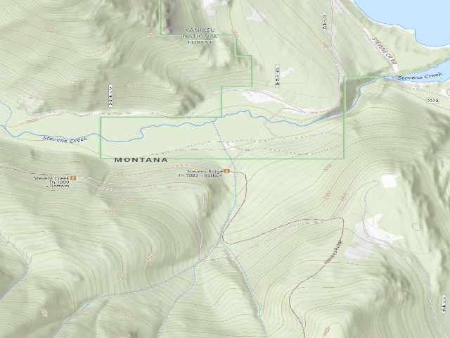 USGS topographic map of USFS dispersed camp — MT #83