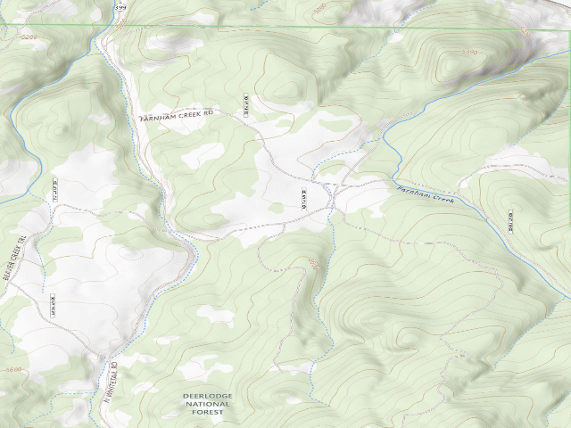 USGS topographic map of USFS dispersed camp — MT #830