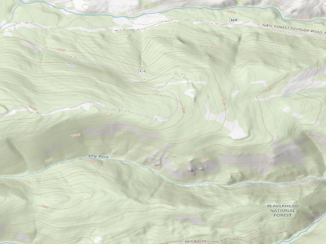 USGS topographic map of USFS dispersed camp — MT #831