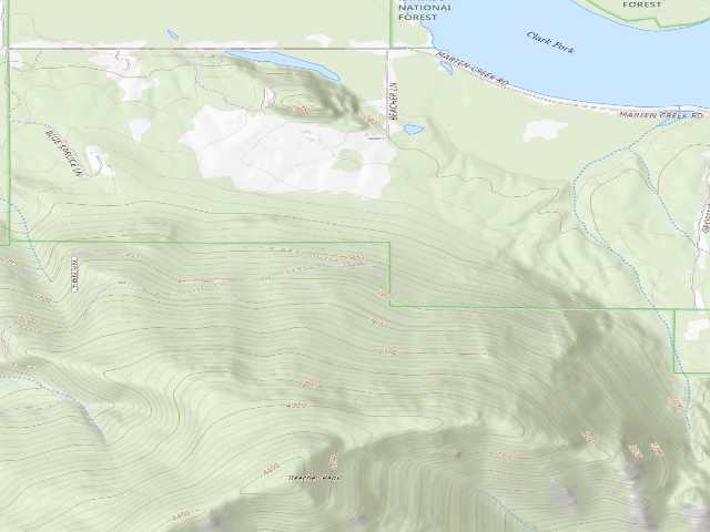 USGS topographic map of USFS dispersed camp — MT #832